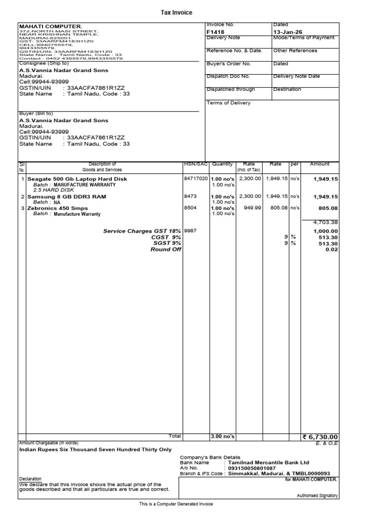 Asv 3 | PDF | Invoice