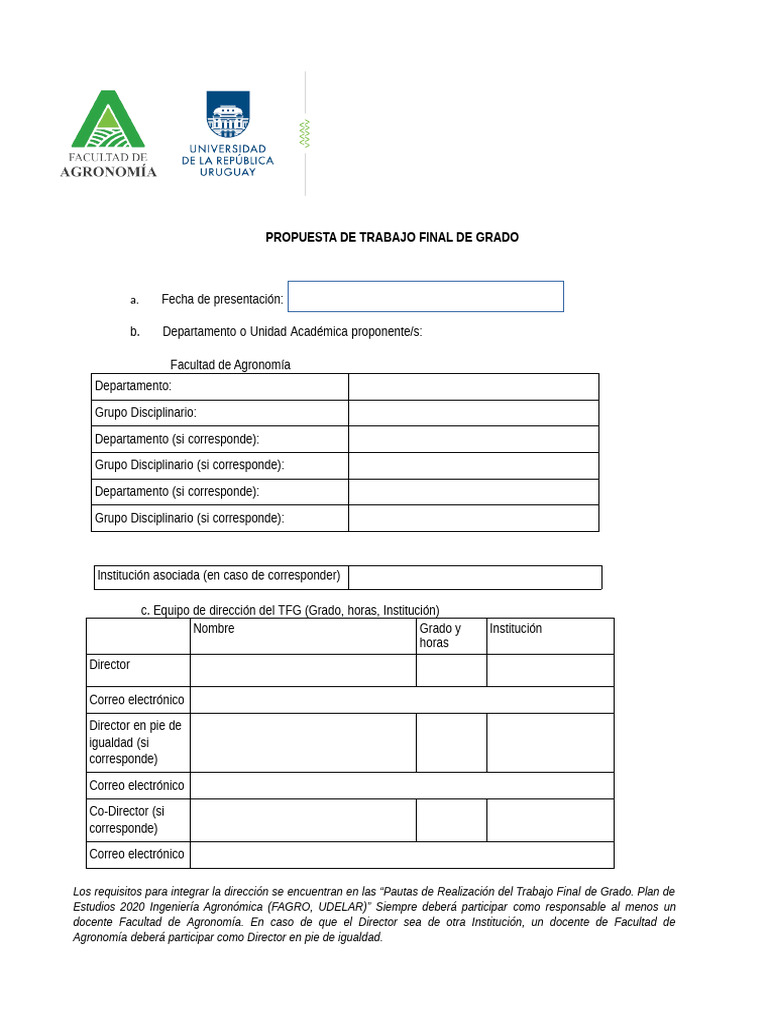 Formulario TFG 1 | PDF