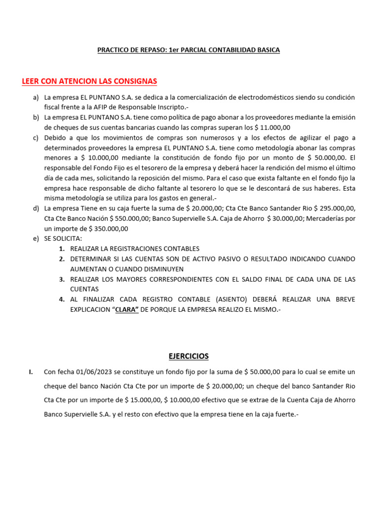 Practico de Repaso | PDF | Bancos | Contabilidad
