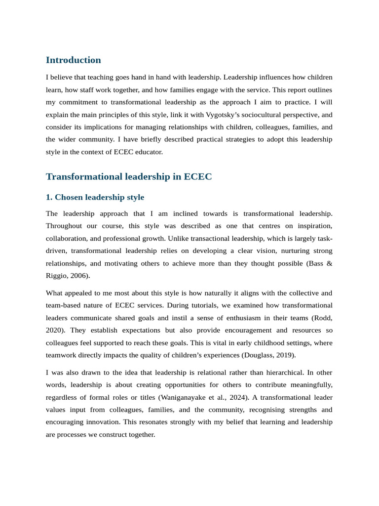 Introduction 2 | PDF | Leadership | Transformational Leadership