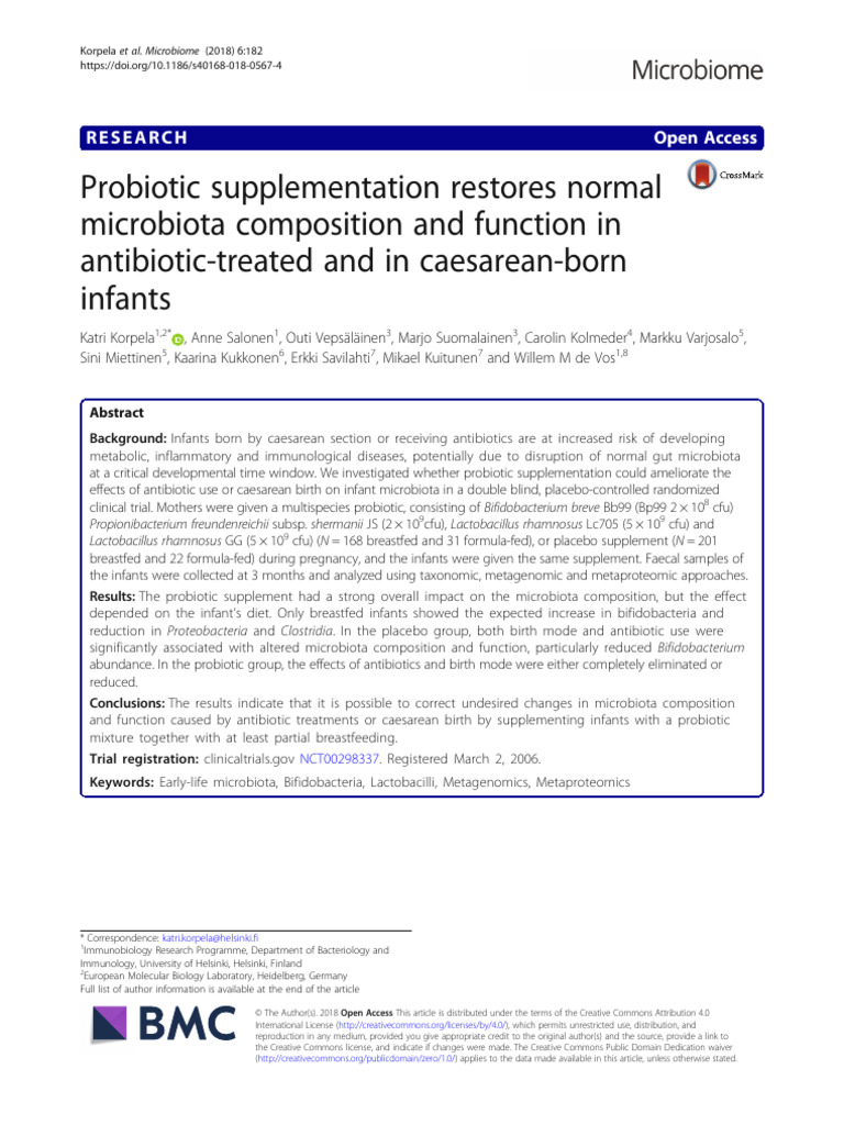 Probiotic Supplementation Restores Normal Microbiota Composition and ...