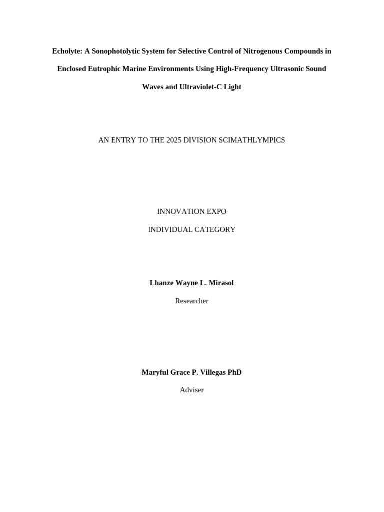 Ready For Printing - Mirasol | PDF | Eutrophication | Ammonia