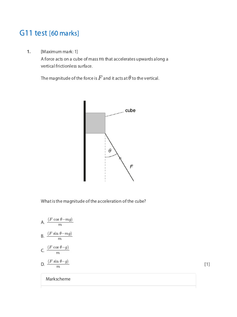 G11 Pre-Test - Forces | PDF | Force | Friction