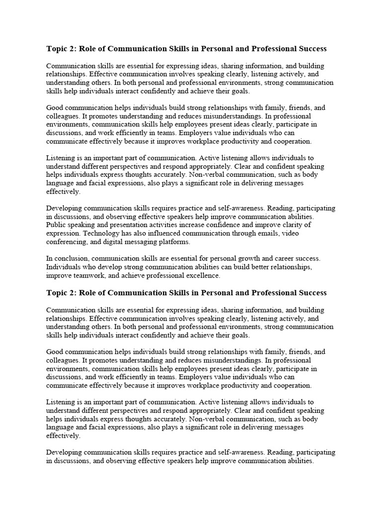 Role of Communication | PDF | Communication | Nonverbal Communication