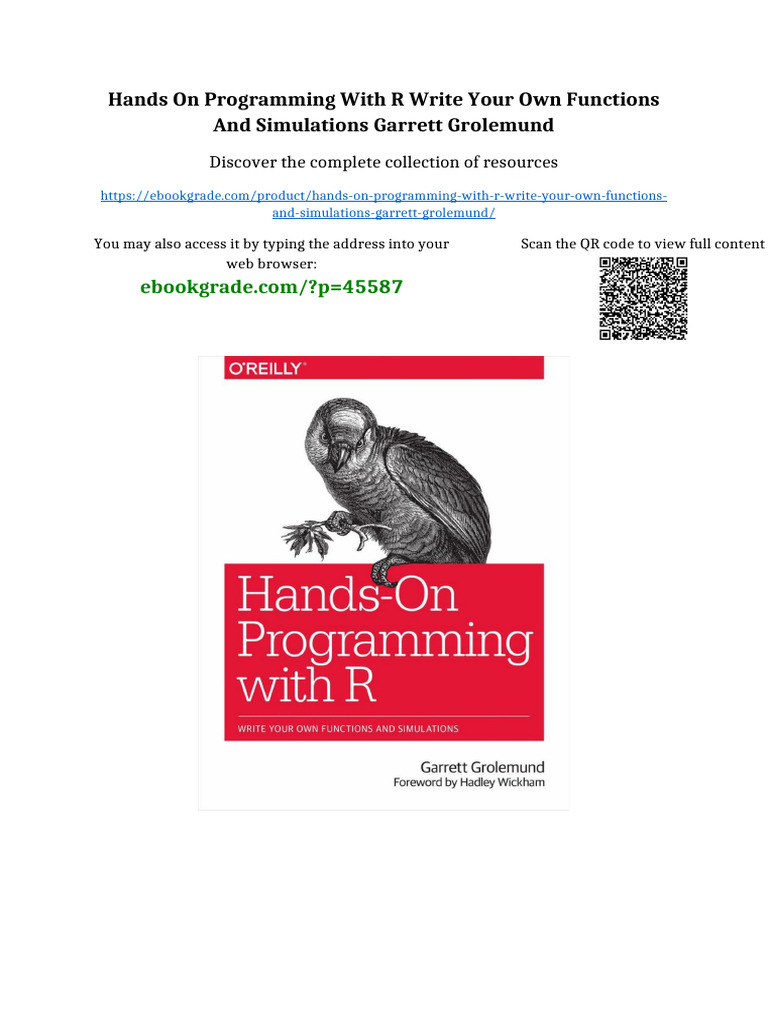 Hands On Programming With R Write Your Own Functions and Simulations ...