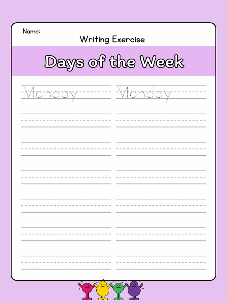 Writing Activity - Days of The Week | PDF