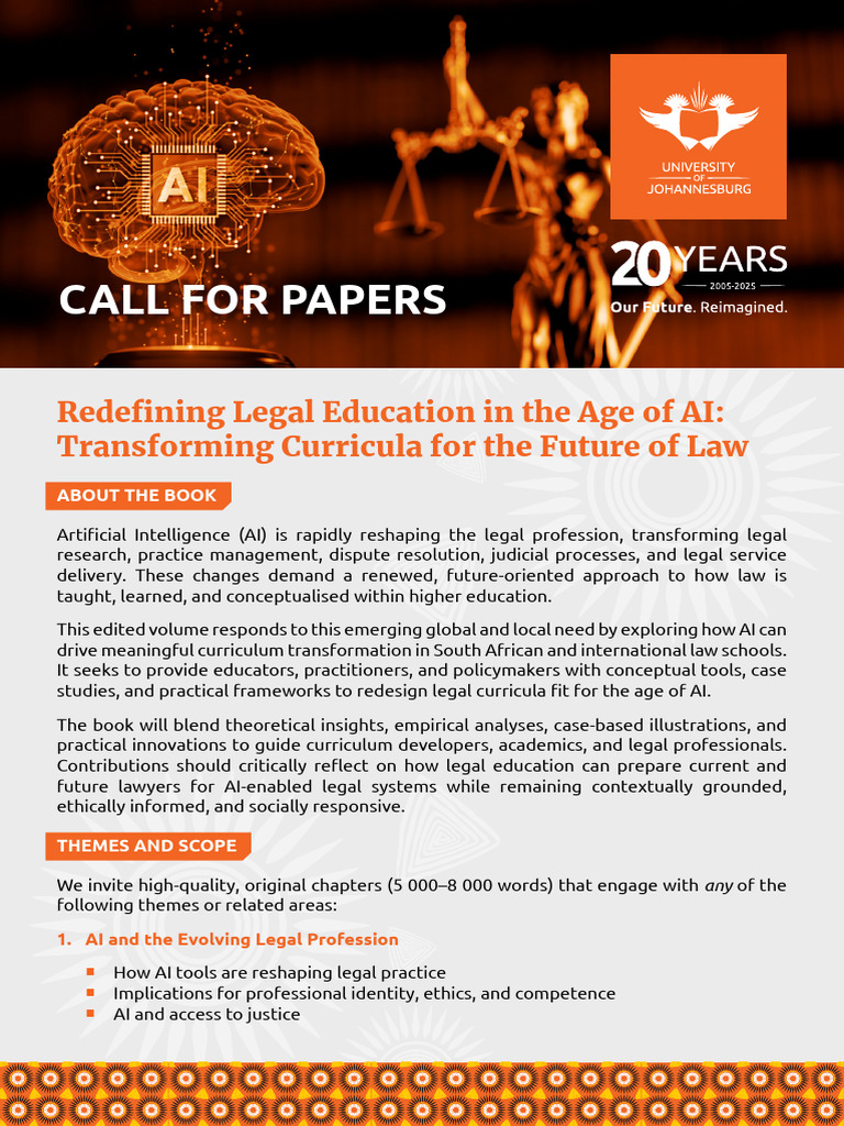 Call For Papers - Redefining Legal Education in The AI Age | PDF ...
