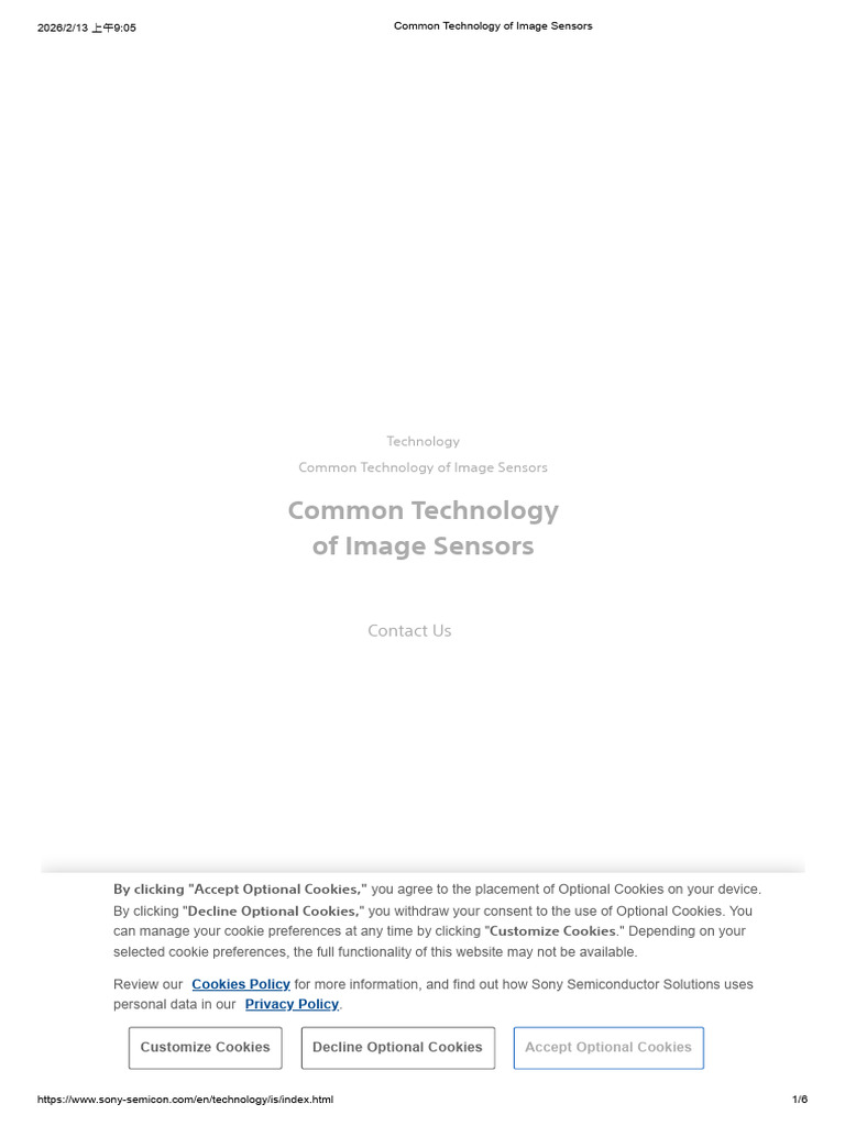 Common Technology of Image Sensors | PDF | Charge Coupled Device | Cmos