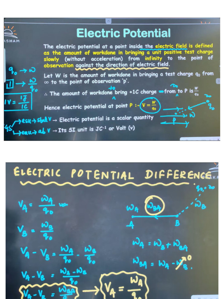 ELECTRIC POTENTIAL-Simple Handwritten Notes | PDF
