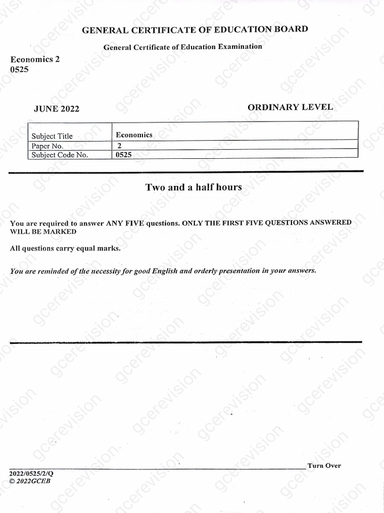 Ol 2022 Economics p2 Copy | PDF