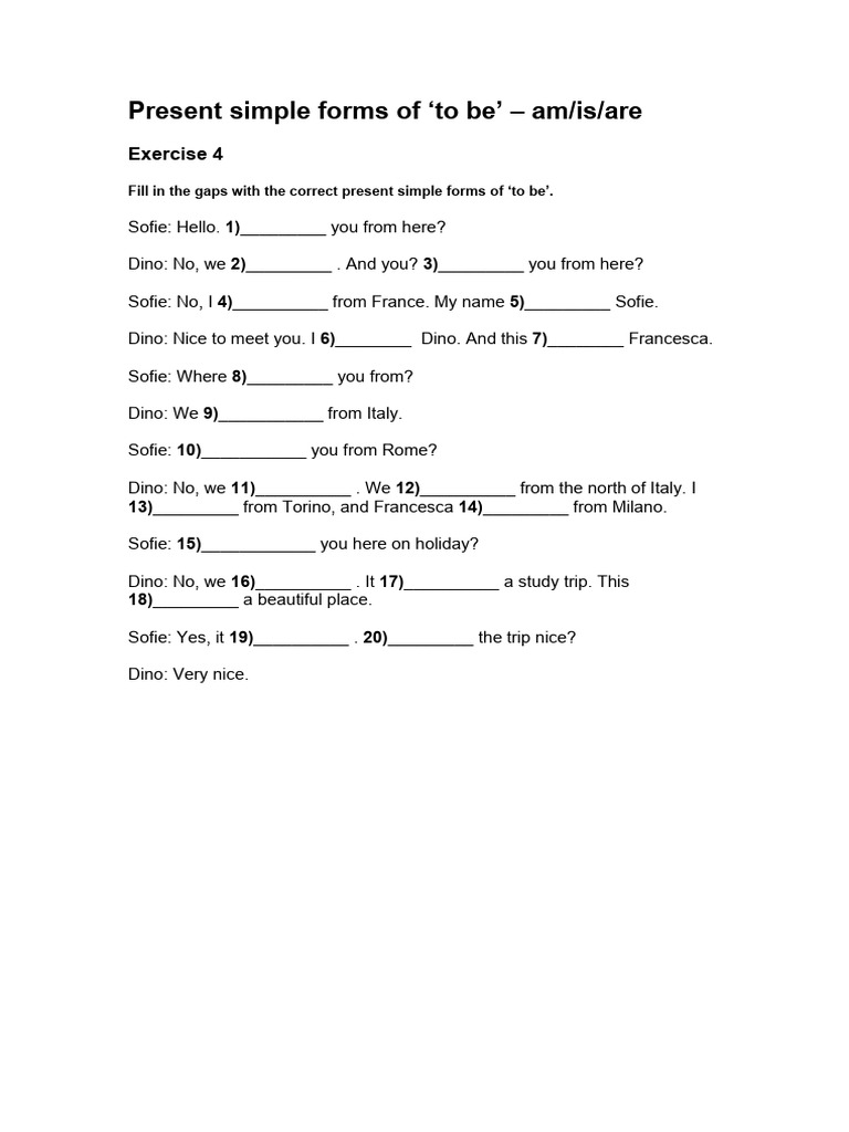 Present Simple Forms of - 4 | PDF