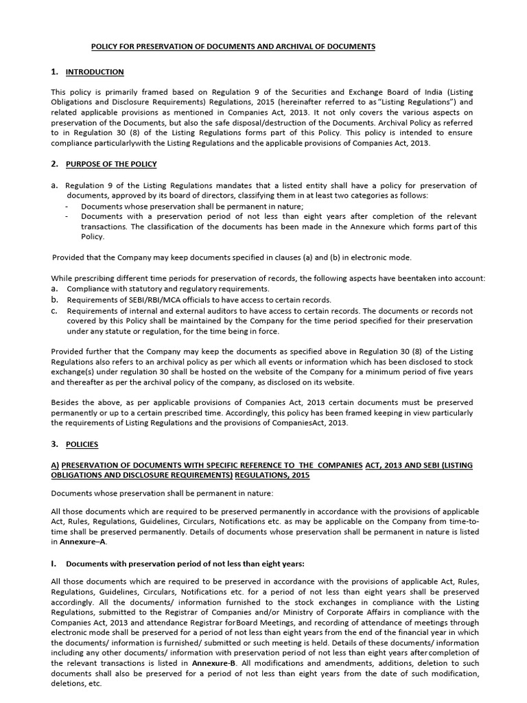 Archival-Policy-and-Preservation-Policy | PDF | Computer File | Trade ...