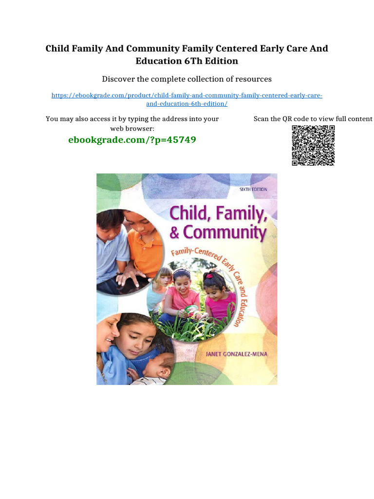 Child Family and Community Family Centered Early Care and Education 6th ...