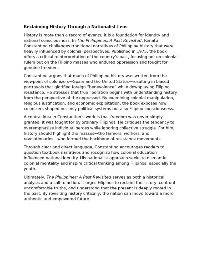 Reclaiming History Through A Nationalist Lens | PDF