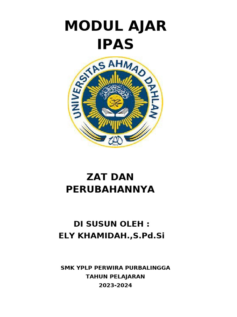 2 MODUL Zat Dan Perubahanya | PDF