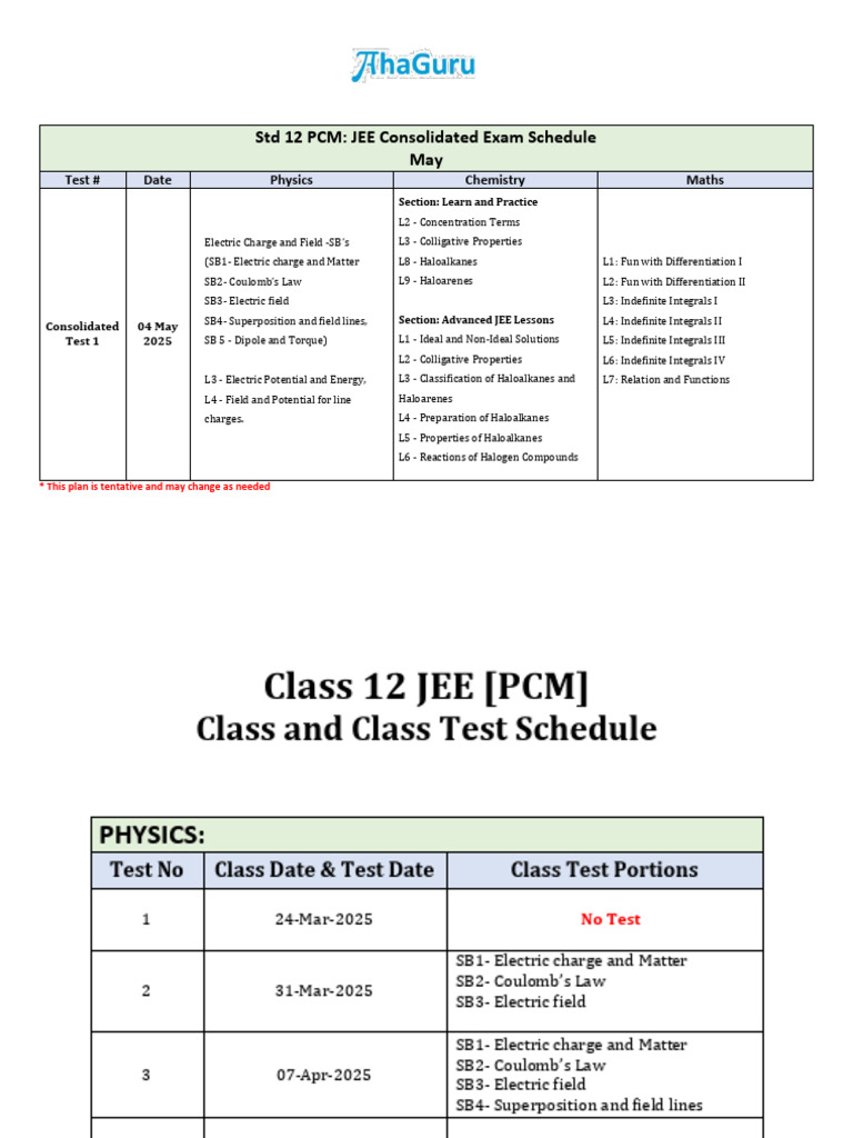 May Schedule | PDF | Electric Field | Physics