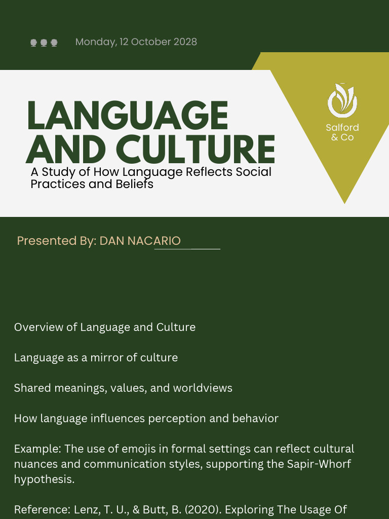 Lesson 9 Language and Culture | PDF | Human Communication | Linguistics