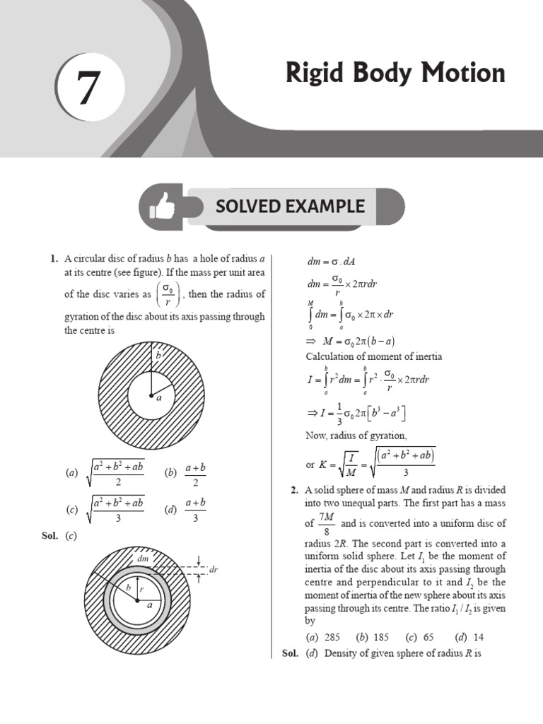 07 Rigid Body Motion | PDF | Rotation Around A Fixed Axis | Angular ...