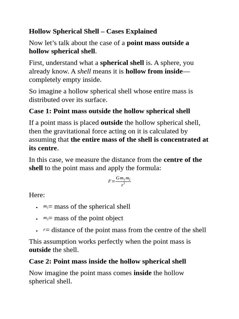 Hollow Spherical Shell | PDF