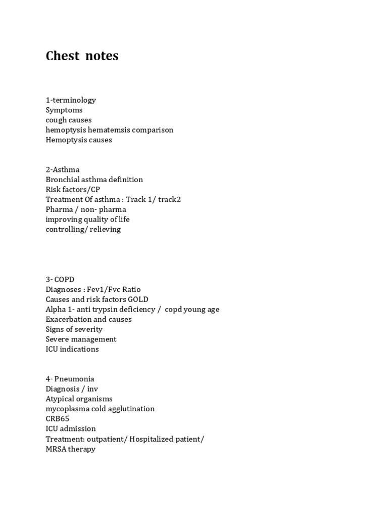 Chest Notes | PDF