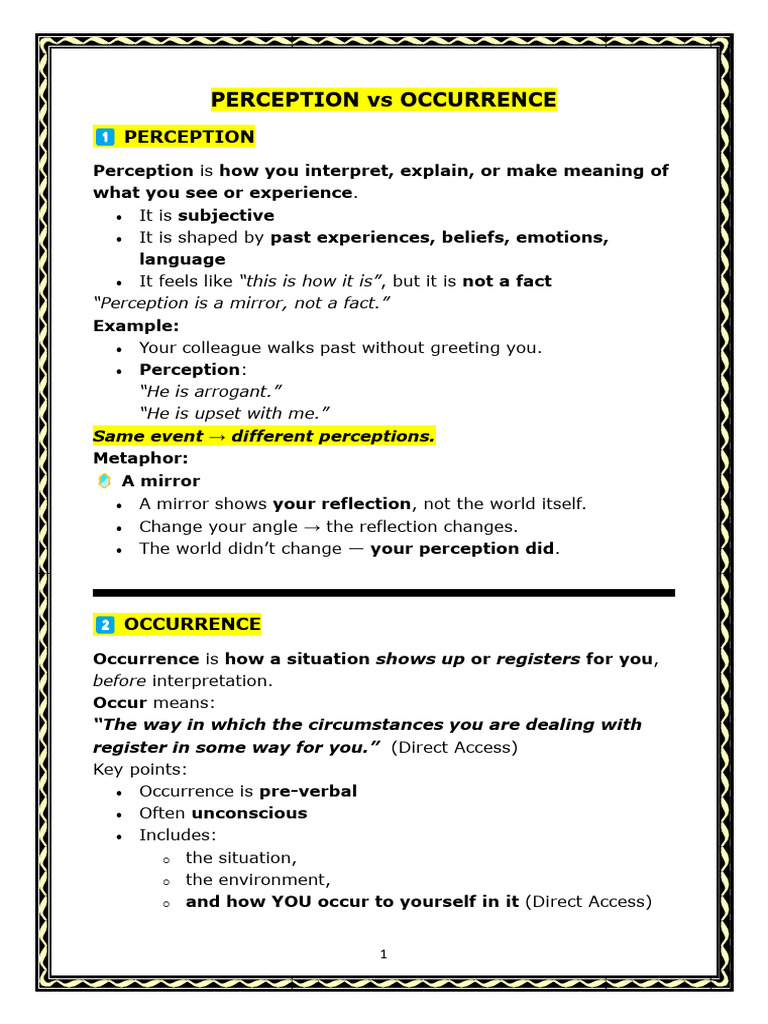 00-Perception Vs Occurence - JAYANTIBHAI | PDF