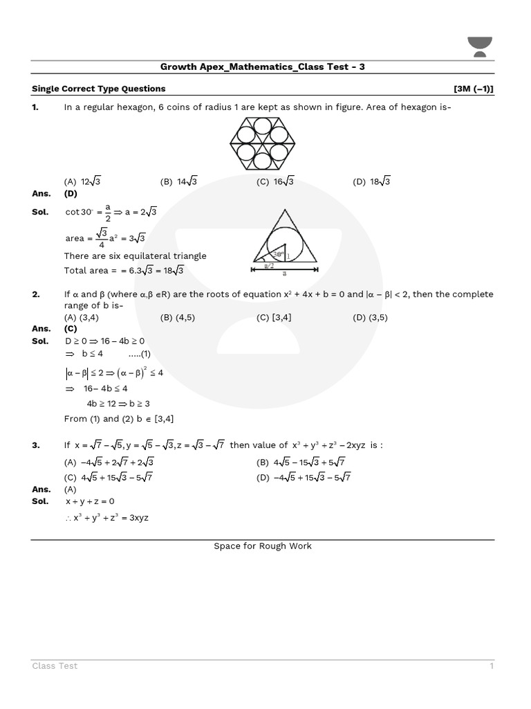 Ct 3 | PDF | Quadratic Equation | Mathematical Objects
