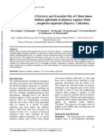 Repellent Effect of Extracts and Essential Oils of Citrus Limon (Rutaceae) and Melissa Officinalis (Labiatae) Against Main Malaria Vector, Anopheles Stephensi (Diptera: Culicidae)