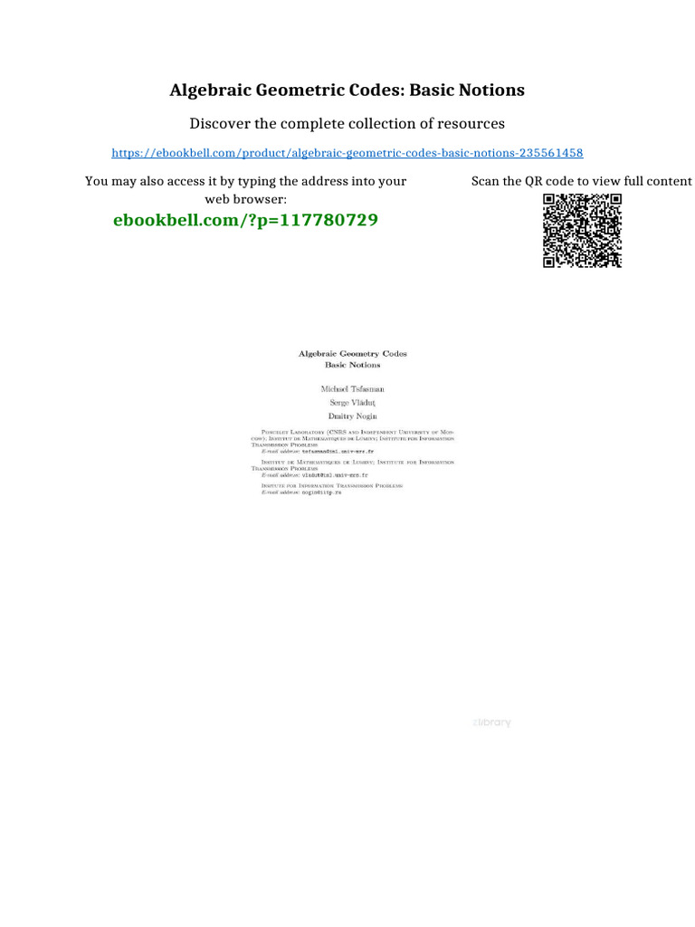 Algebraic geometric codes: basic notions Ready to Read | PDF | Hulu ...