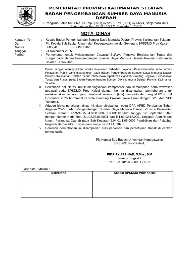 Nota Dinas - Umum | PDF