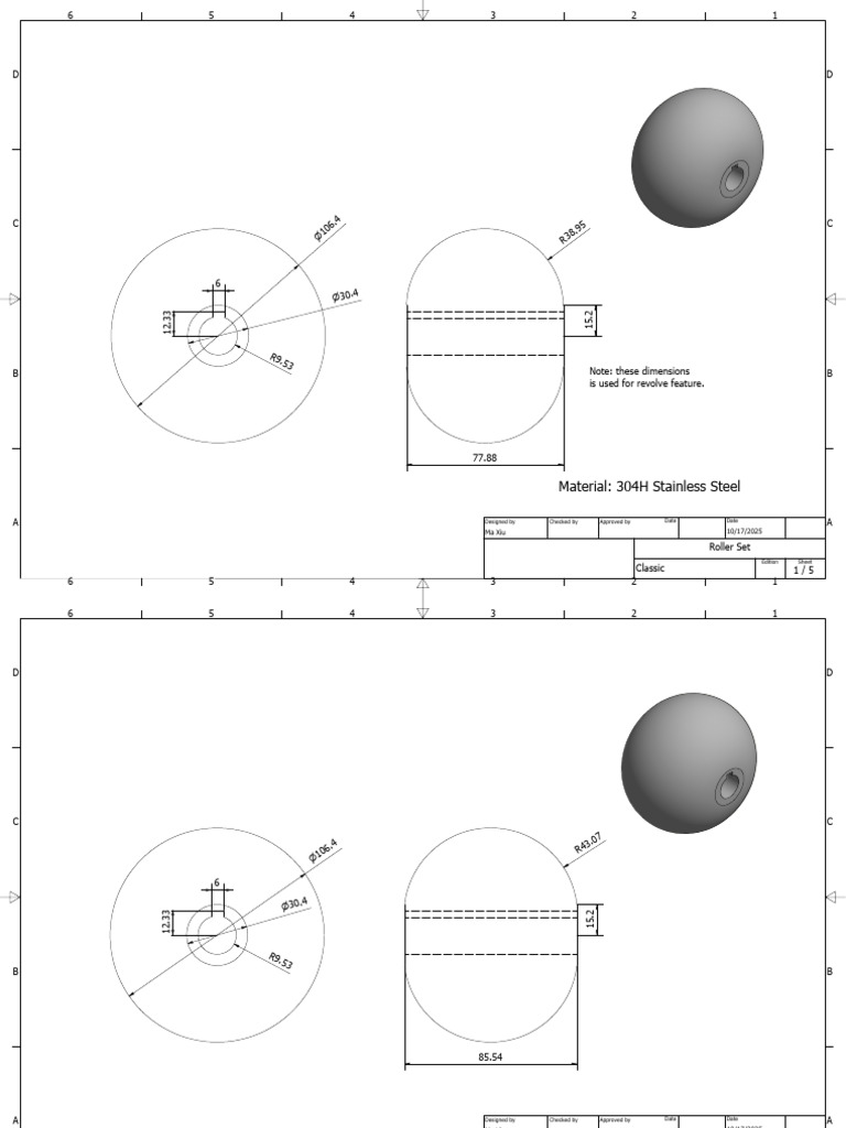 Roller Set Part Model Revised | PDF