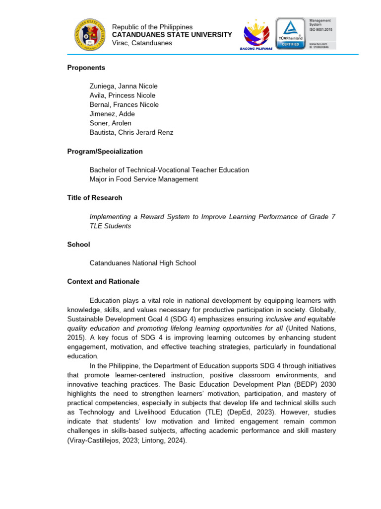 Action Research Proposal | PDF | Statistics | Learning