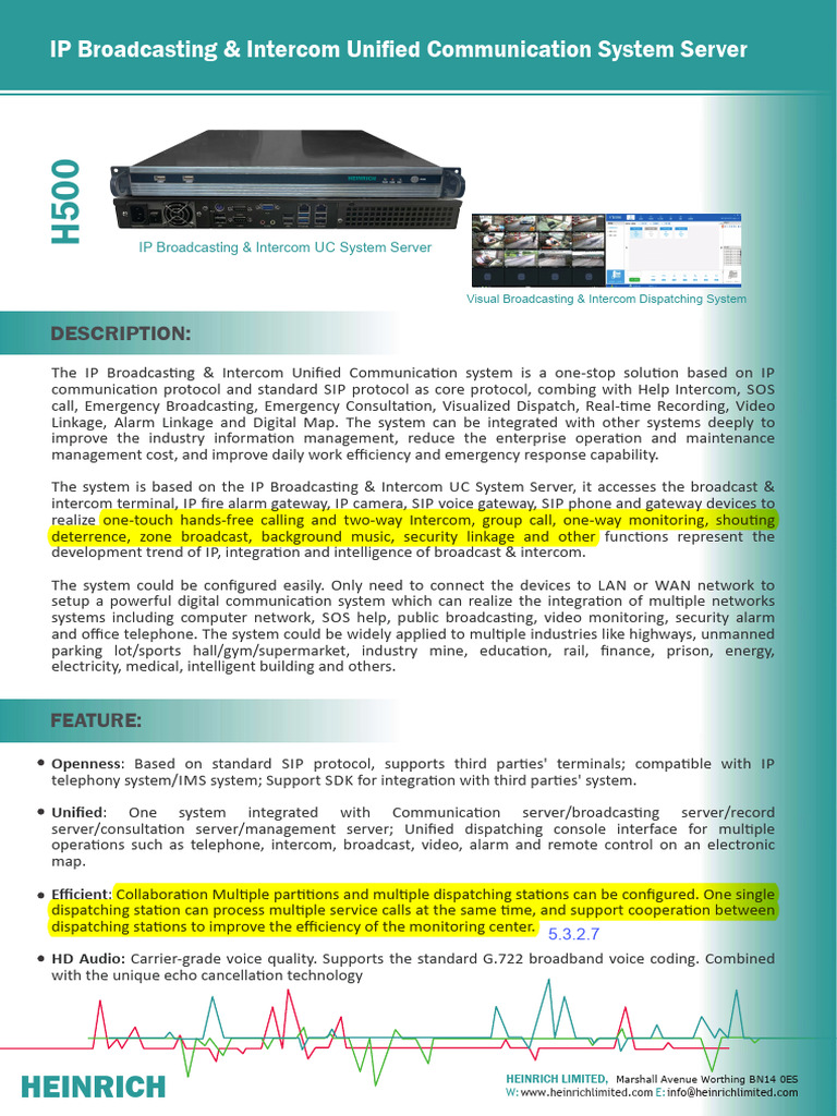 5.3.2 h500 Ip Broadcasting Intercom Unified Communication System ...