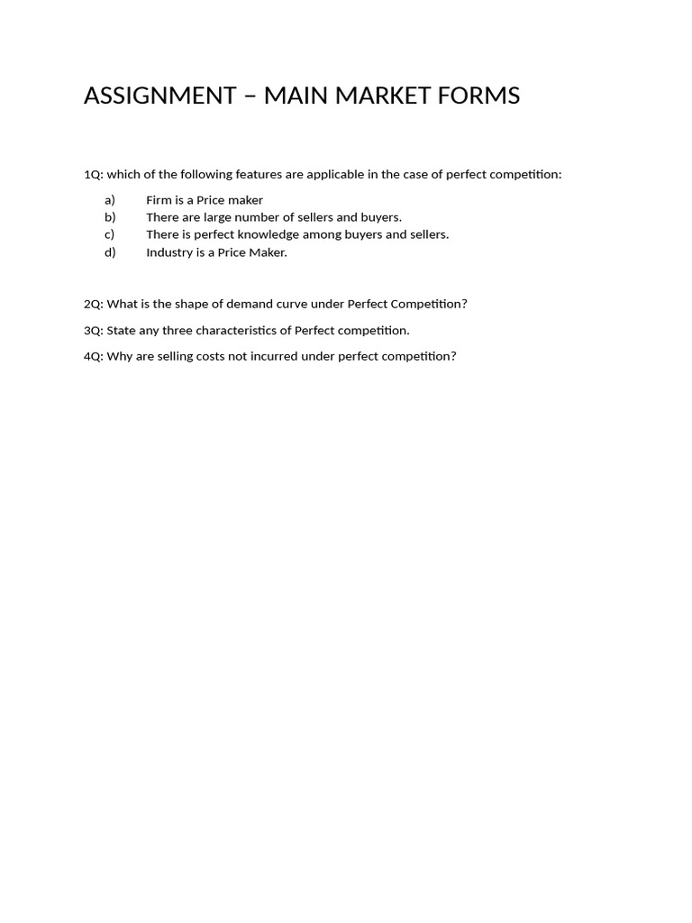 ASSIGNMENT Main Market Forms | PDF