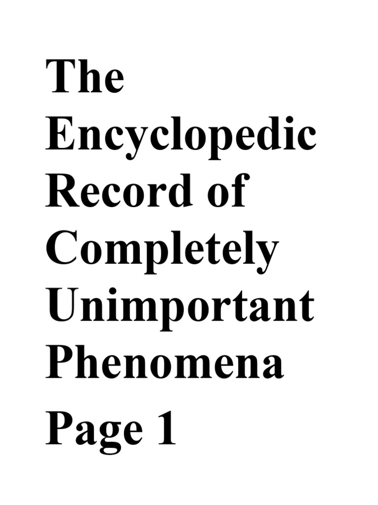 Hronicles of Utterly Pointless Happenings | PDF