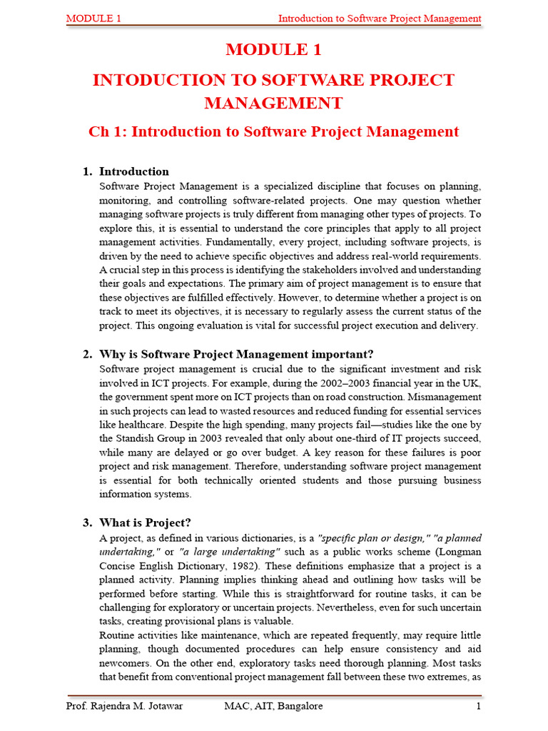 Module 1 Intorduction Software Project Management | PDF | Project ...