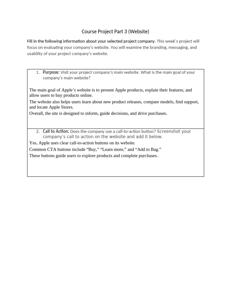 Course Project Part 3 (Website) - 1 | PDF | Apple Inc. | Usability
