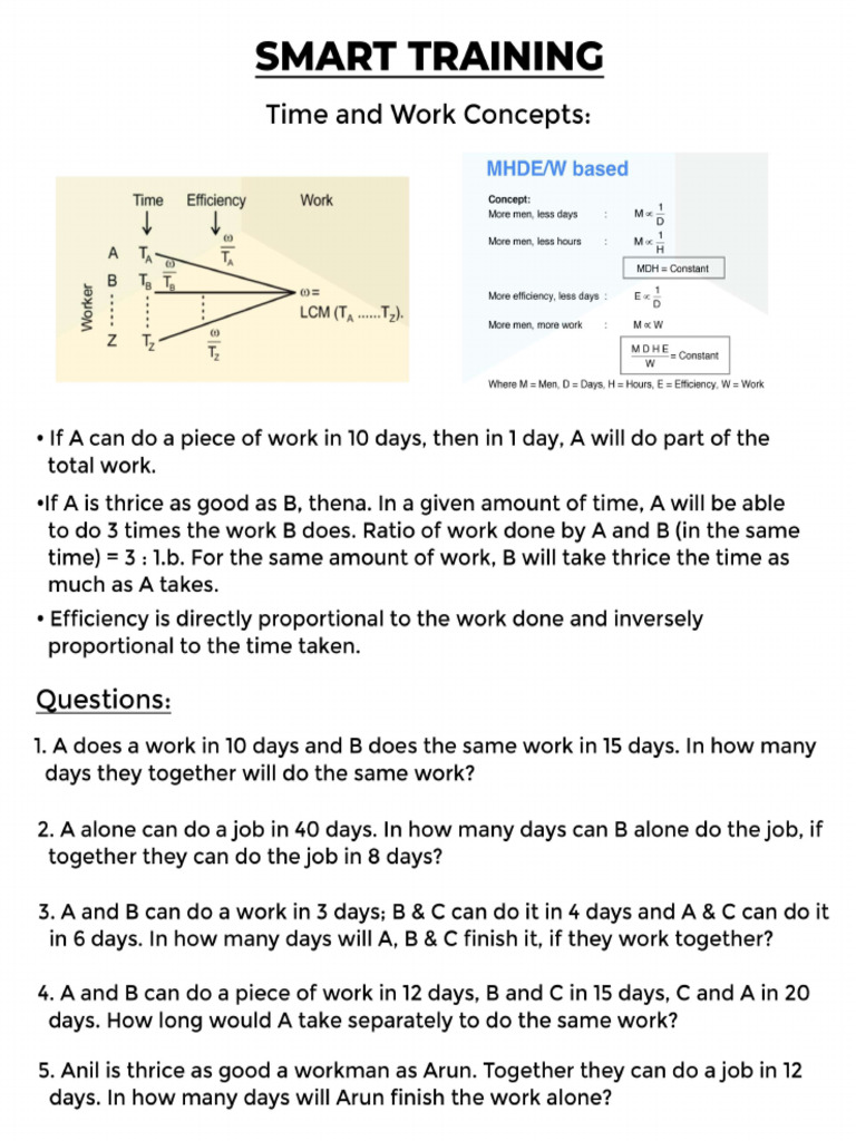 Time & Work Ppt | PDF