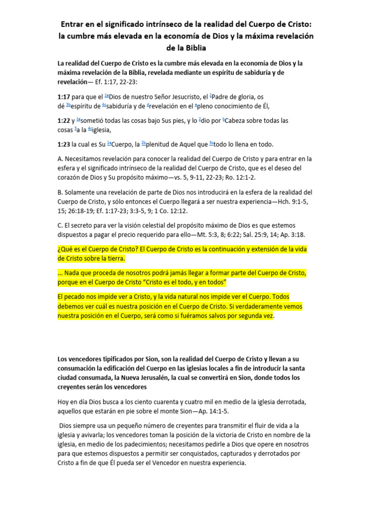 Entrar en El Significado Intrínseco de La Realidad Del Cuerpo de Cristo ...