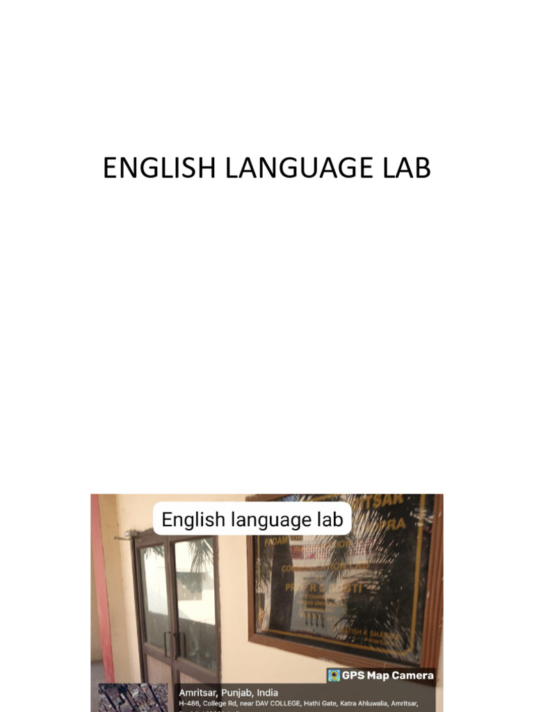 English Language Lab | PDF