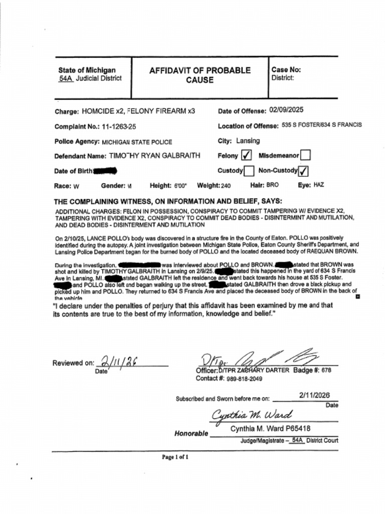 Timothy Galbraith Court Documents | PDF