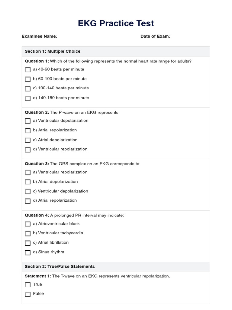 Ekg Practice Test | PDF