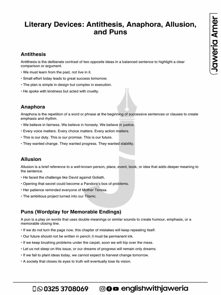 Literary Devices | PDF