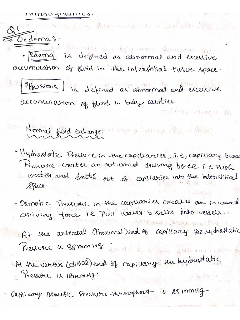 Edema Notes Patho | PDF
