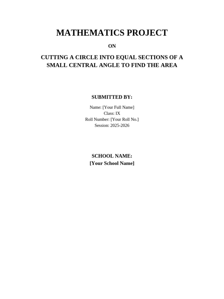 Math Project Title Page Styled | PDF