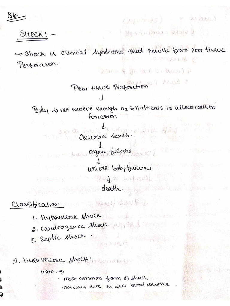 Shock Notes Patho | PDF