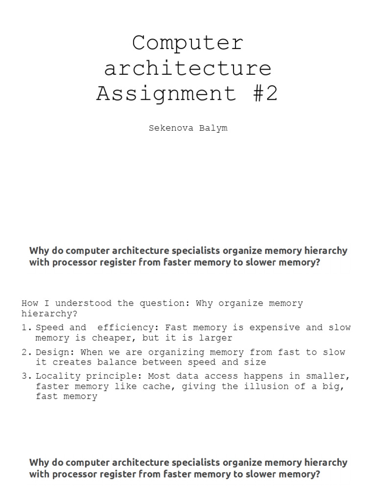 Computer Architecture (1) | PDF