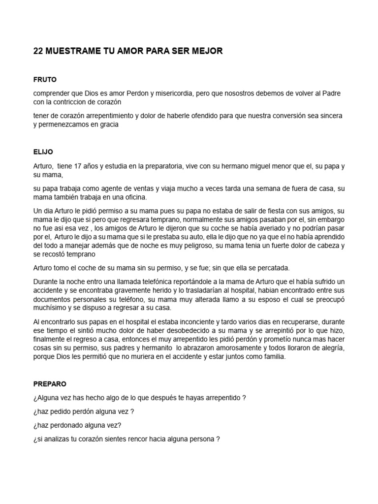 22 Muestrame Tu Amor Para Ser Mejor | PDF | Perdón