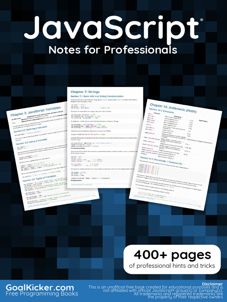 Javascript Notes for Professionals | PDF | String (Computer Science ...