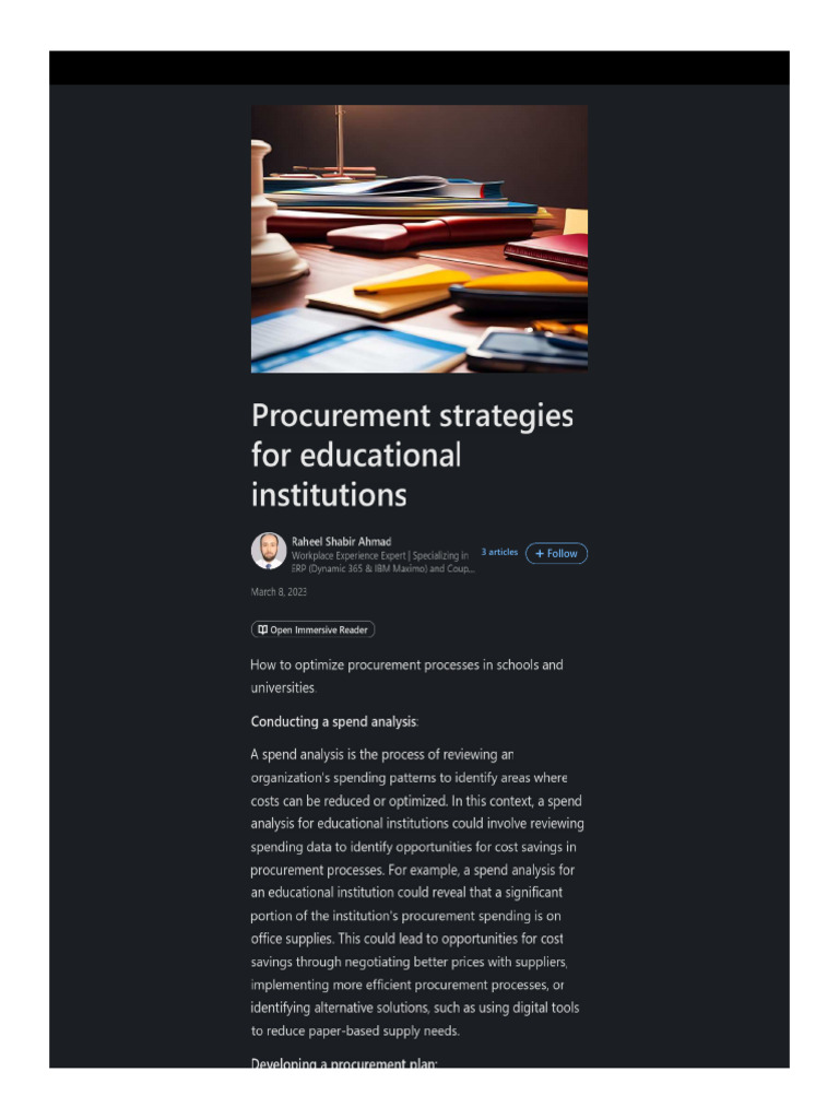 EDUCATION Procurement Strategies for Educational Institutions LinkedIn ...