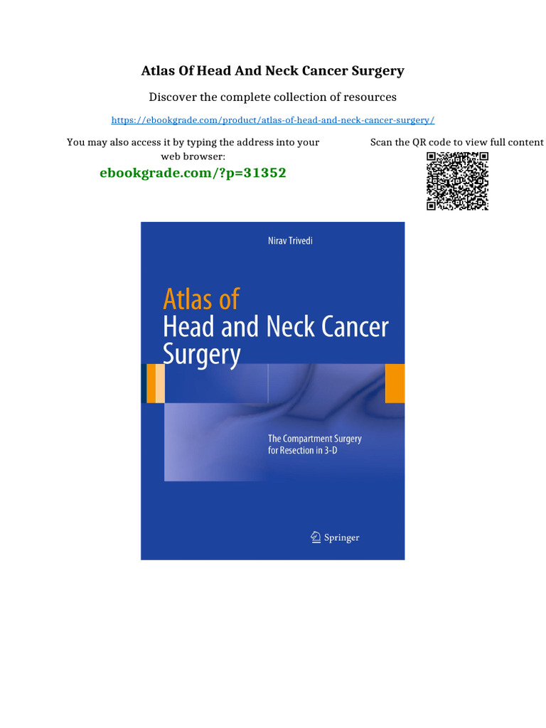Atlas of Head and Neck Cancer Surgery sample | PDF